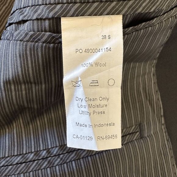 Calvin Klein Slim Fit Macy's 38S Wool 2 Button Black Suit Blazer Jacket Short - Picture 7 of 7